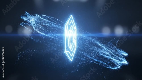 Futuristic Technology Portal Animation with Glowing Blue Light Effects.