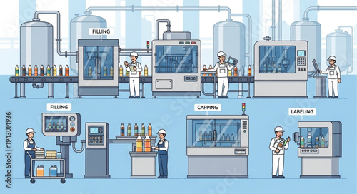 Industrial Laboratory Equipment and Scientists.