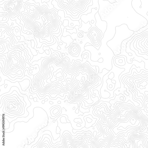 Abstract Topographic Contour Lines Map on White Background, Representing Elevation and Terrain Features in a Stylized, Minimalist Design