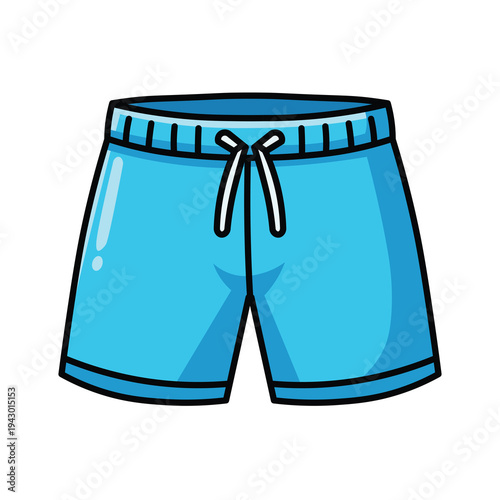 Blue Swim Shorts Comfortable Summer Beach Clothing for Swimming Illustration