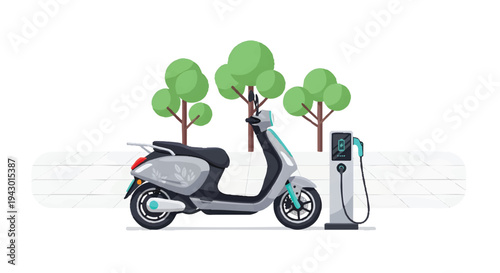 Electric scooter charging station eco friendly transportation