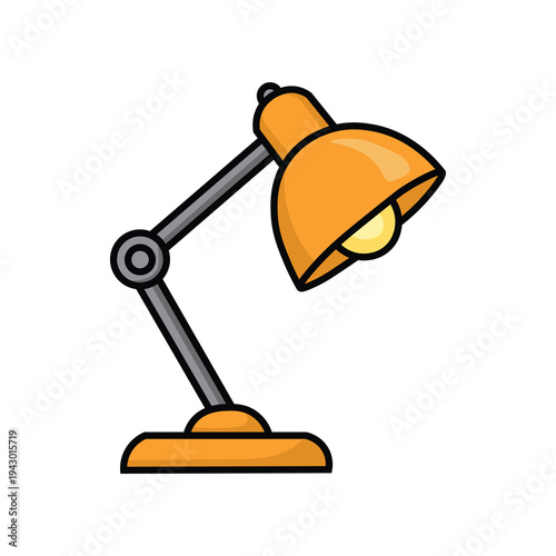 Modern Desk Lamp Providing Bright Light for Workspace and Study Table Illustration