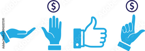 Hands gesturing for money with thumbs and fingers