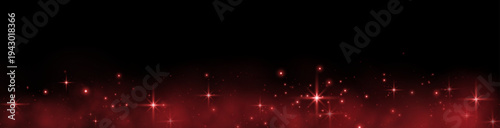 Red glittering dots, particles, stars magic sparks. Dust cloud flare light effect. Red luminous points with smoke. Vector particles on transparent background