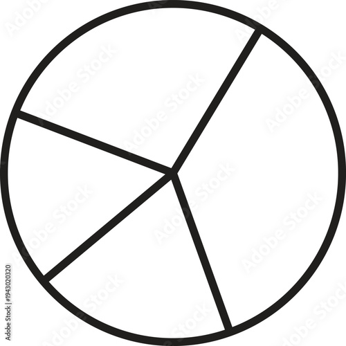 Pie Chart Analytics Line Icon for Statistics and Data Distribution and infographic for education with transparent background.