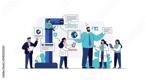 Diverse team of professionals collaborating on a data-driven project, utilizing technology and analytics for business insights and scientific research.