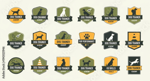 Collection of Dog Related Emblem Badges and Logos.