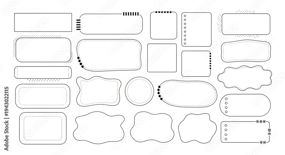 Fototapeta premium Collection of Decorative Hand Drawn Frames and Borders.