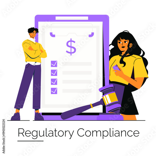 Regulatory Compliance Concept with Checklist Illustration