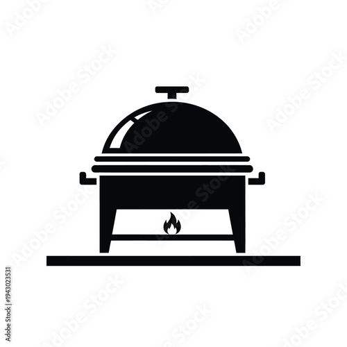 Chafing dish food warmer icon.