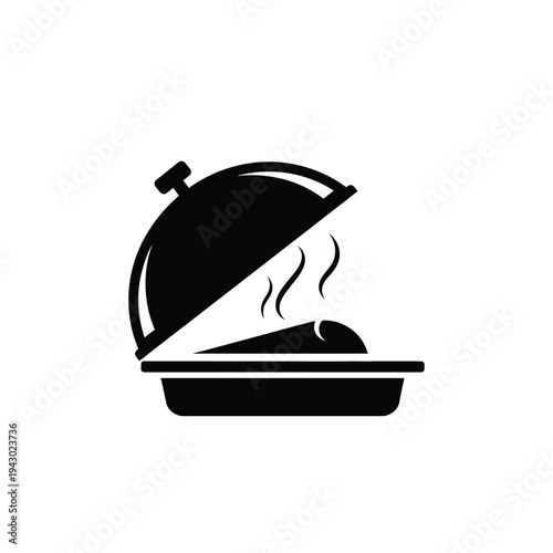 Hot Food Serving Dish Icon Steaming Meal.