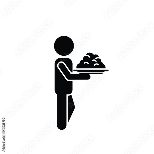 Person serving food icon illustration.