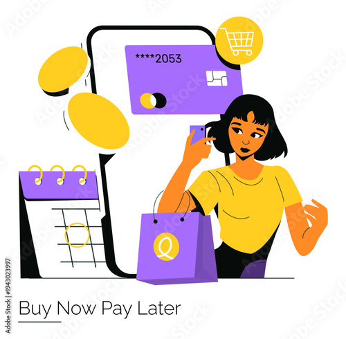 Buy Now Pay Later Concept Vector Illustration