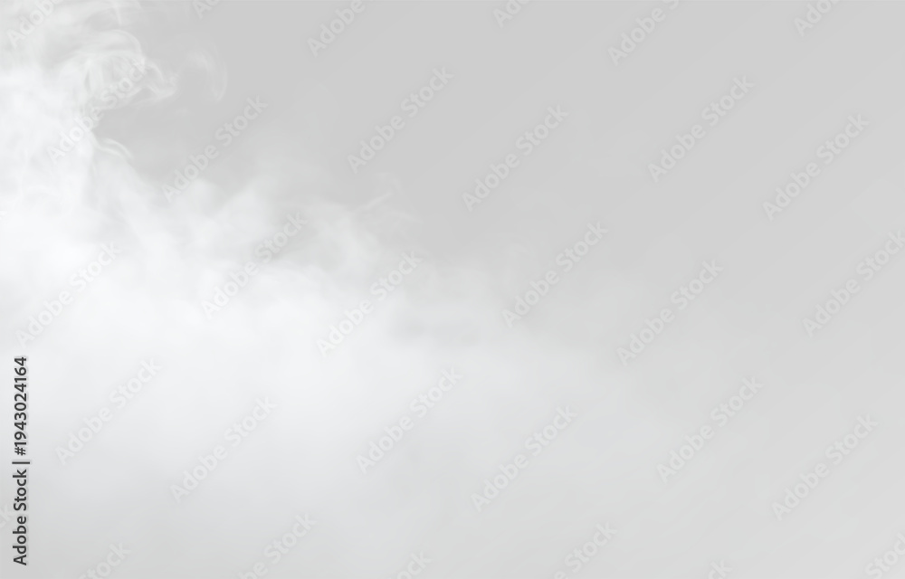 Fototapeta premium Textured white smoke plume and curly steam vapor isolated on white, perfect for food photography steam, mystical atmospheric overlays or creative product branding overlay fog design png