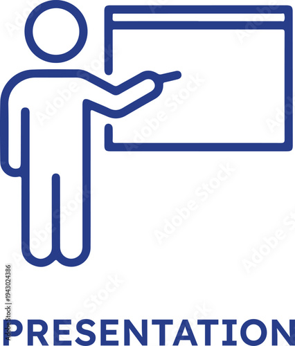 Person giving presentation on whiteboard on transparent background