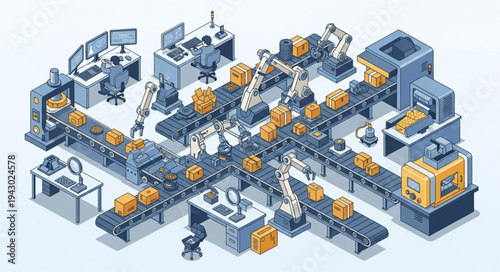Industrial Manufacturing Production Line Facility.