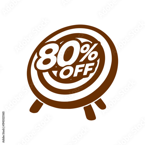 80% off target vector
Vector percentage discount sale on a white background