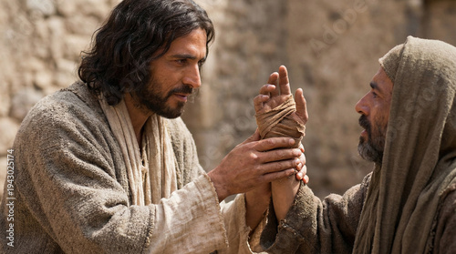 Jesus healing a man with a withered hand, emphasizing goodness over law in a synagogue
