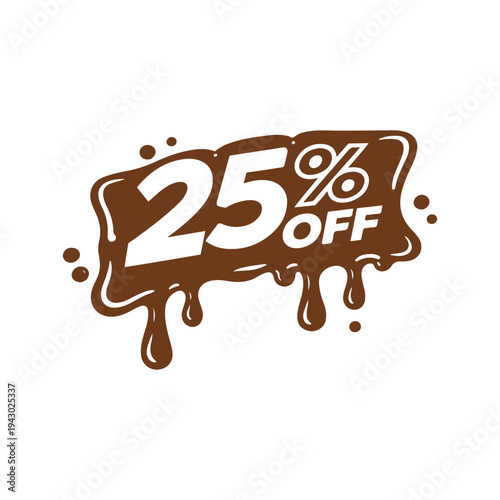 25% off chocolate vector
Vector percentage discount sale on a white background