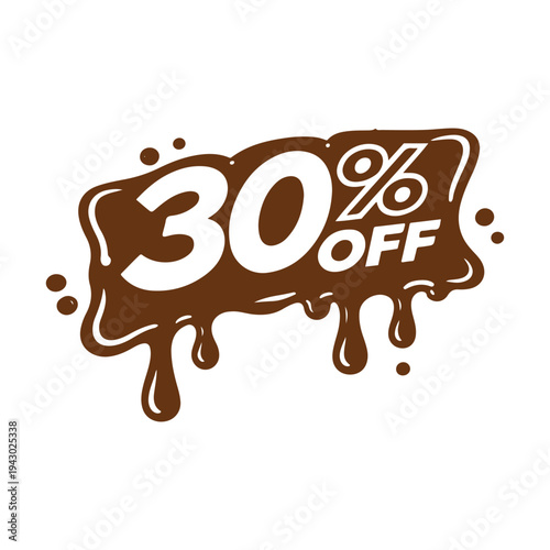 30% off chocolate vector
Vector percentage discount sale on a white background