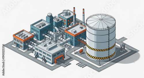 Industrial Nuclear Power Plant Facility.
