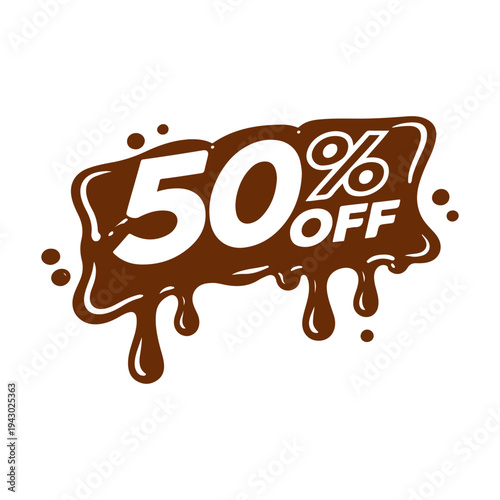50% off chocolate vector
Vector percentage discount sale on a white background