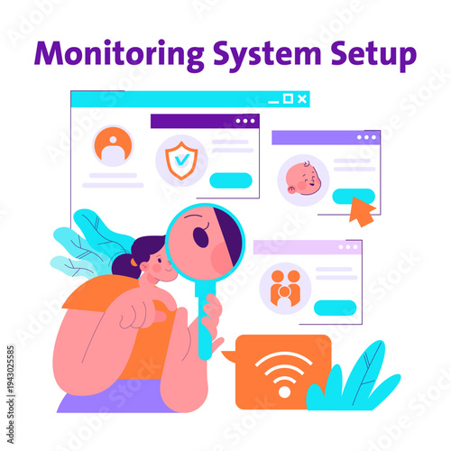 Monitoring System Setup with Person Using Magnifier