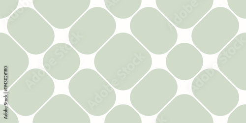 Minimal vector seamless pattern with bold geometric lattice, grid, rounded shapes, nodes. Pale green texture. Simple abstract minimalist background. Modern repeated geo design for print, wallpaper