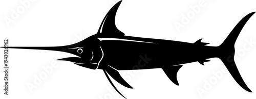 Swordfish silhouette, Sword fish vector, Sword fish, Swordfish clipart, Swordfish icon, Fish silhouette
