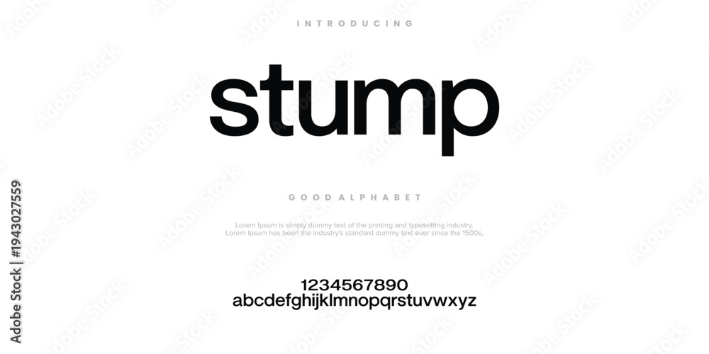 Obraz premium Stump Modern minimal abstract alphabet fonts. Typography technology, electronic, movie, digital, music, future, logo creative font. vector illustration