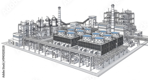 Industrial Plant Complex Structure Diagram.