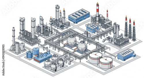 Industrial Plant Facility Infrastructure Complex.