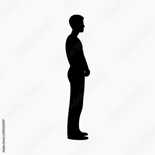 black silhouette of a calm and relaxed man with phlegmatic personality