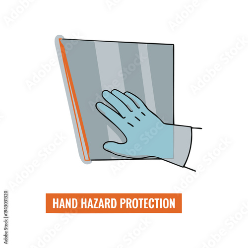 Protective glove touching glass surface hazard safety