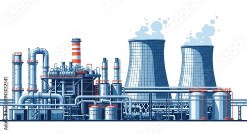 Industrial Power Plant Facility Complex.
