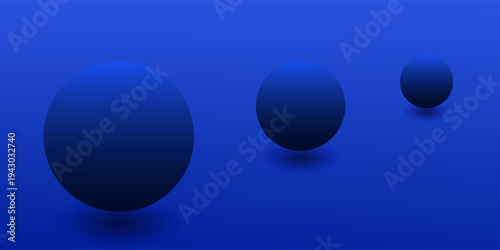 Abstract 3D round with dark blue background vector. Dark blue 3D ball vector design. Template presentation, banner, flyer, card etc. with 3D circle gradation. Gradation background.