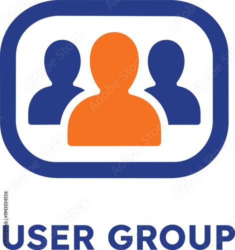 User group logo with three people icons on transparent background