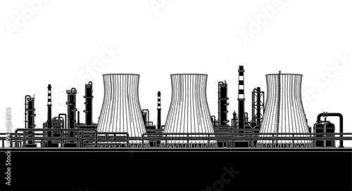 Industrial Power Plant Illustration Factory.