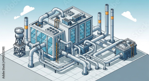 Industrial Power Plant Facility Infrastructure.