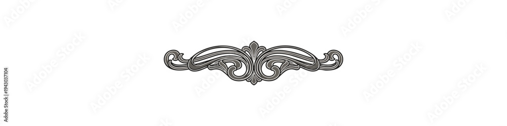 Fototapeta premium Decorative ornament design element on black background