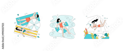 Summer Activities Vector Illustration of Relaxation and Fun