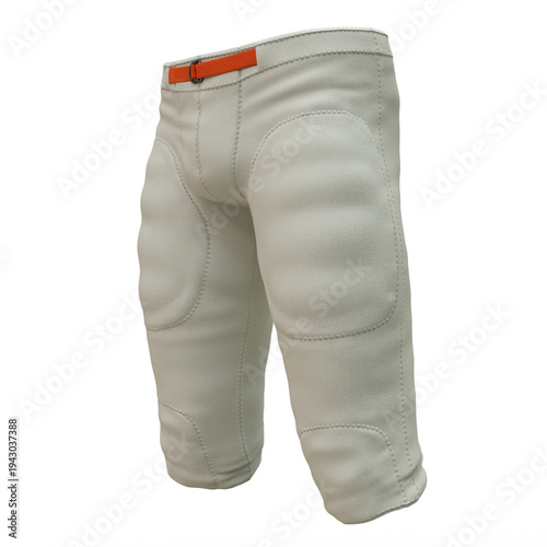 American football protective pants with orange belt