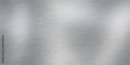 A polished silver industrial backdrop featuring a shiny brushed metal texture on a stainless steel plate surface with a grey metallic aluminum pattern