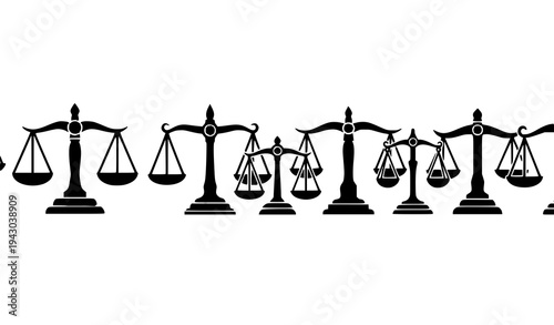 Balance Scales Law Icon Collection Justice Legal Symbol Vector Set