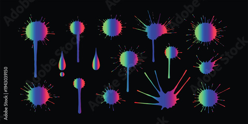 Microscopic view of various colorful cells and microorganisms