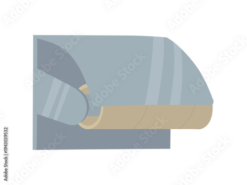 トイレットペーパーホルダーと空の芯（交換・品切れイメージ）