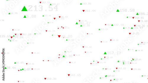 Digital stock market numbers with a high tech modern data board showing financial statistics.