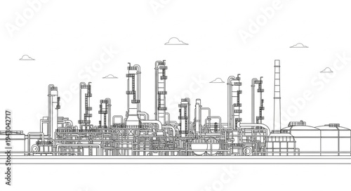 Industrial Refinery Plant Complex Structure.