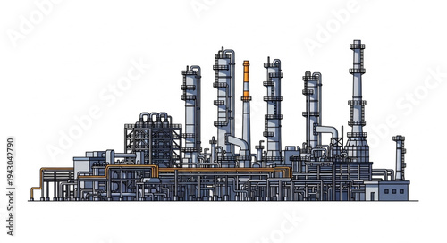 Industrial Refinery Plant Complex Structure.