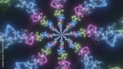 Kaleidoscopic Neon Light Show - A Mesmerizing Visual Journey.